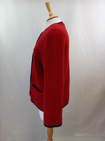 Giesswein Red Woollen Jacket Uk 16 Excellent condition