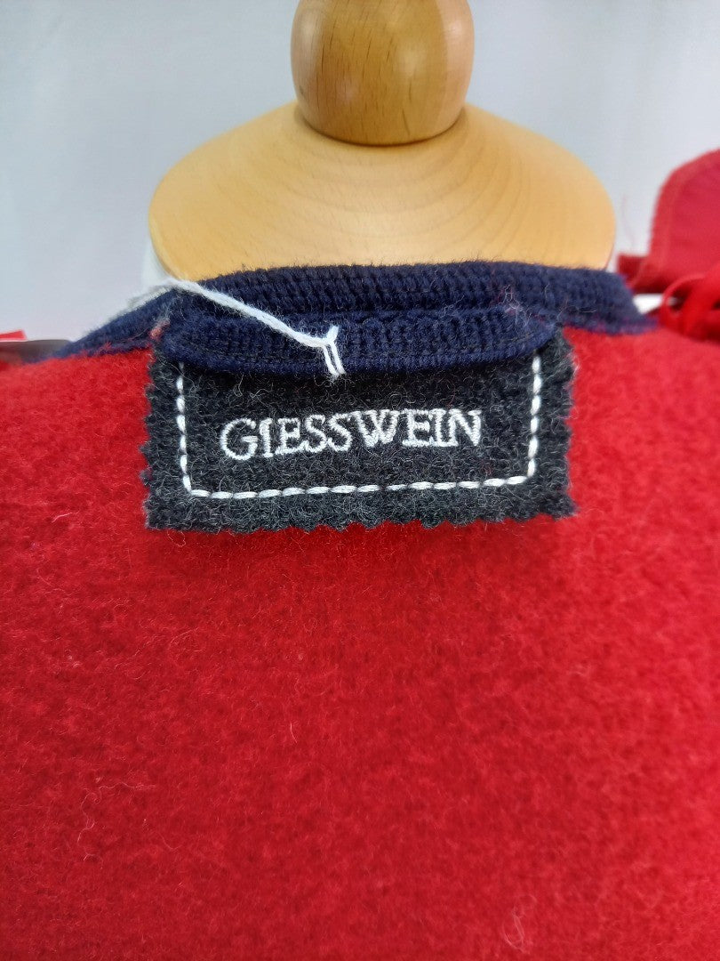 Giesswein Red Woollen Jacket Uk 16 Excellent condition