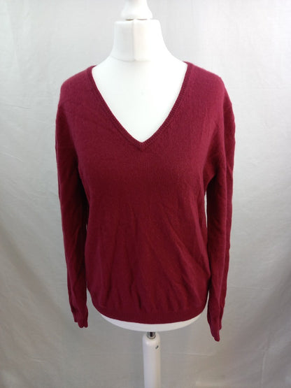 woolovers wool cashmere V neck jumper size S