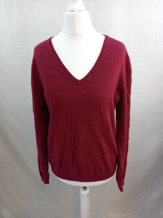 woolovers wool cashmere V neck jumper size S