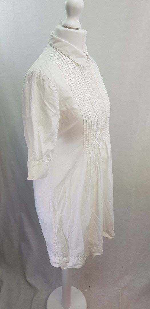 Toast White Knee Length Cotton Summer Dress Size S Excellent Condition