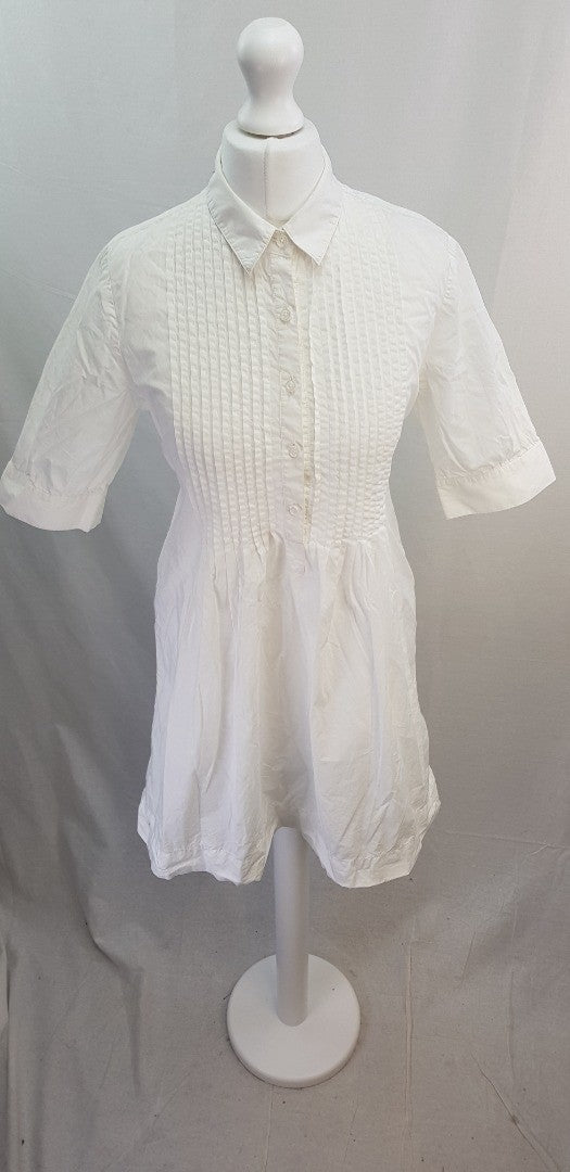 Toast White Knee Length Cotton Summer Dress Size S Excellent Condition