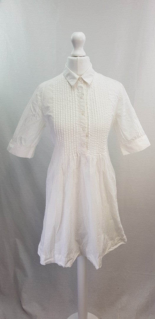 Toast White Knee Length Cotton Summer Dress Size S Excellent Condition