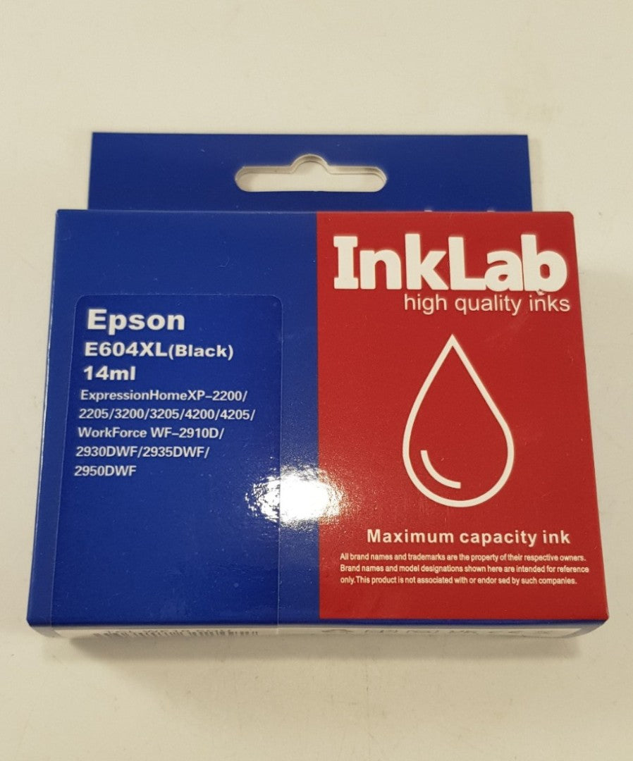 InkLab Epson E604XL Black 14ml Replacement Ink Brand New