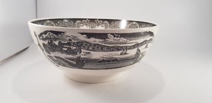 Wedgewood Boston Bowl Black 9.4" Excellent Condition Vintage