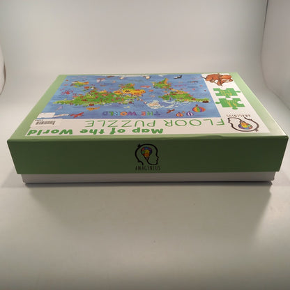 Amagenius World Map Puzzle 48 Piece Kids Complete Excellent Condition