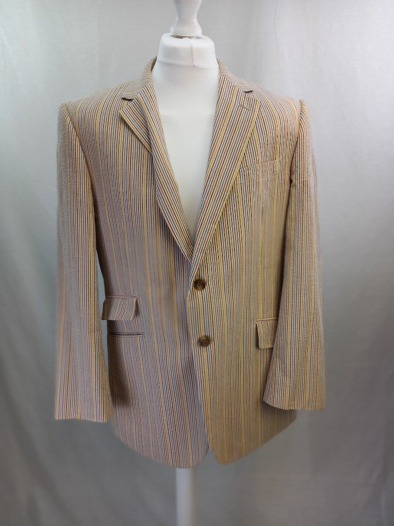 Gurteen Striped Blazer Boating Cotton 44R Excellent Condition