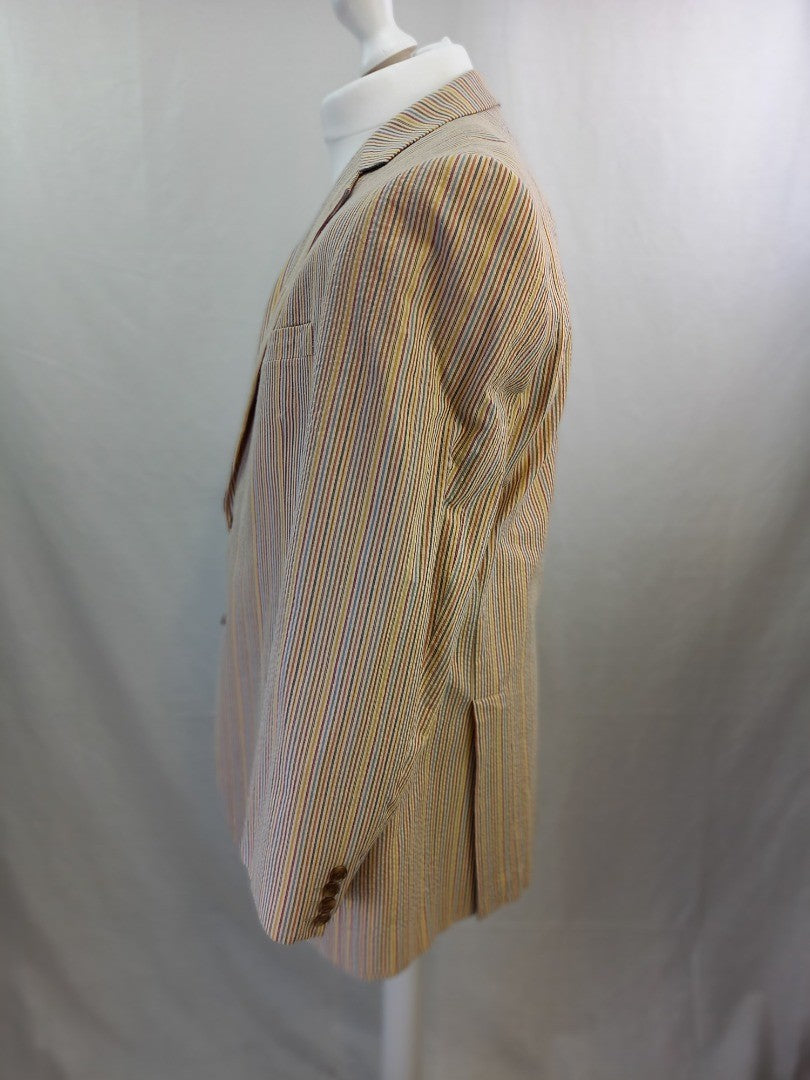 Gurteen Striped Blazer Boating Cotton 44R Excellent Condition