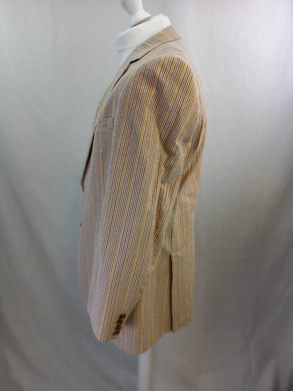 Gurteen Striped Blazer Boating Cotton 44R Excellent Condition