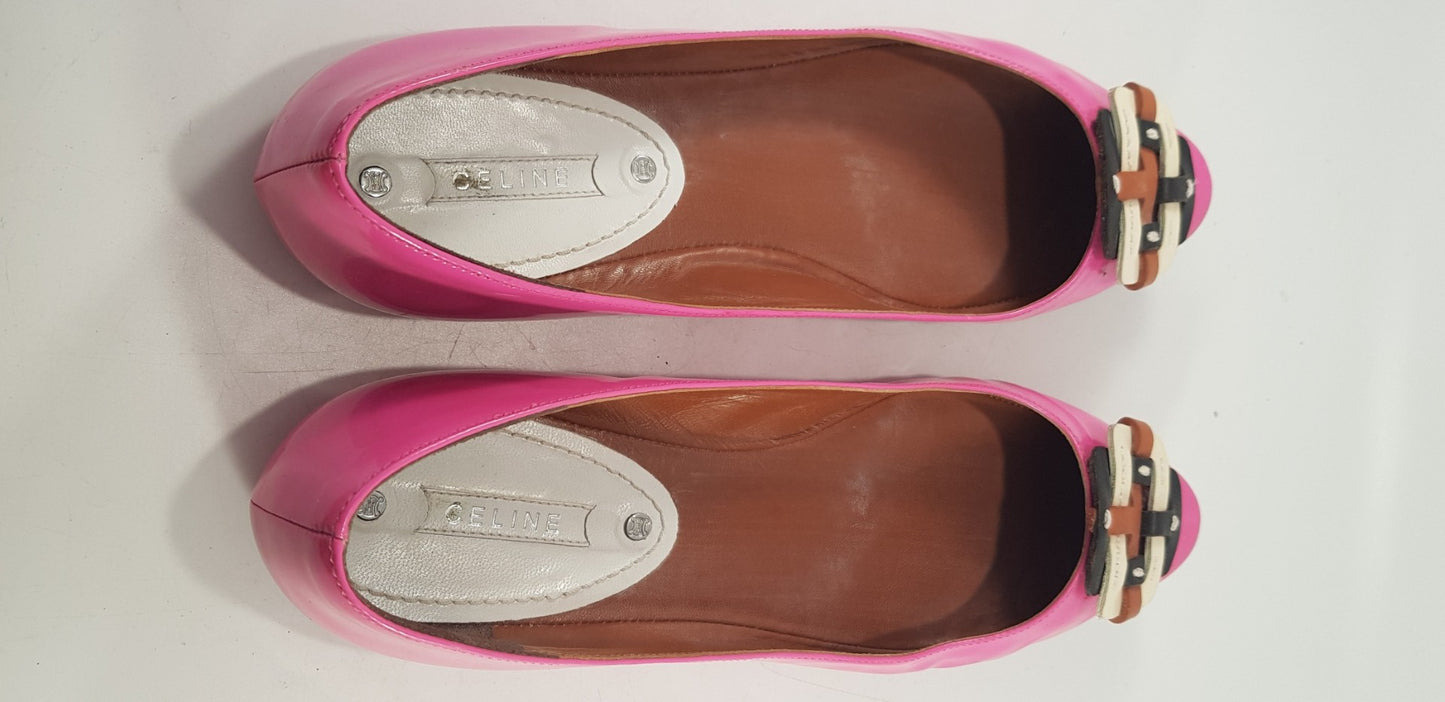 Celine Pink Patient Ballet Pumps Shoes Size 6 VGC