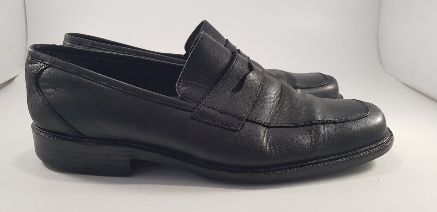 Johnston & Murphy Black Leather Loafers Size 10.5 M VGC