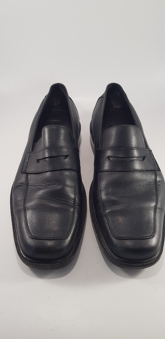 Johnston & Murphy Black Leather Loafers Size 10.5 M VGC