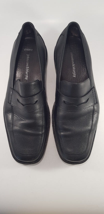 Johnston & Murphy Black Leather Loafers Size 10.5 M VGC