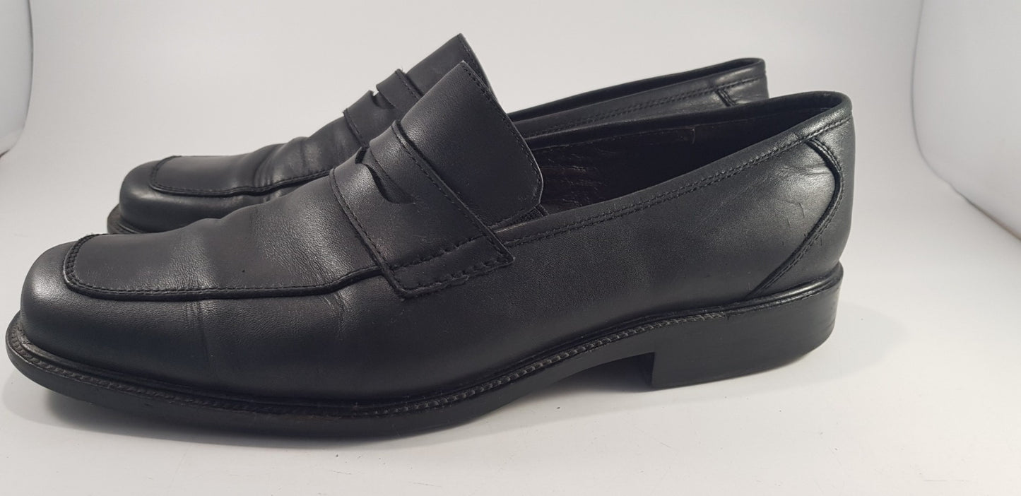 Johnston & Murphy Black Leather Loafers Size 10.5 M VGC