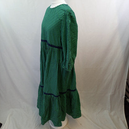 Anthropologie Green Check Dress UK 10 BNWT 100% Cotton