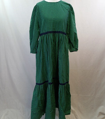 Anthropologie Green Check Dress UK 10 BNWT 100% Cotton