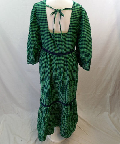 Anthropologie Green Check Dress UK 10 BNWT 100% Cotton