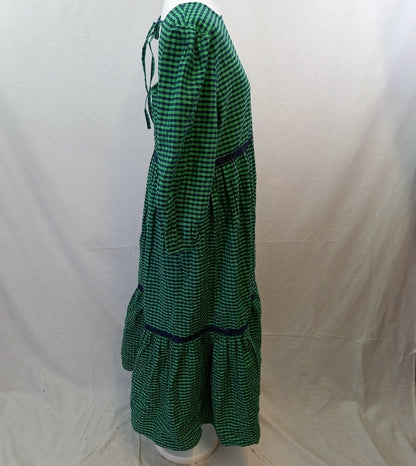 Anthropologie Green Check Dress UK 10 BNWT 100% Cotton