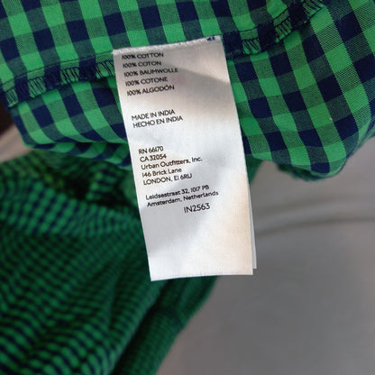 Anthropologie Green Check Dress UK 10 BNWT 100% Cotton