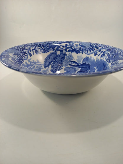 spode serving bowl with 6x dessert bowls copeland blue white