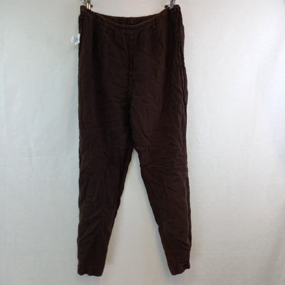 Sahara Linen Trousers Brown Womens UK M 100% Linen Excellent Condition