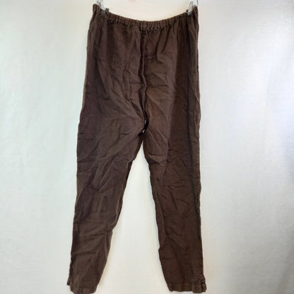 Sahara Linen Trousers Brown Womens UK M 100% Linen Excellent Condition