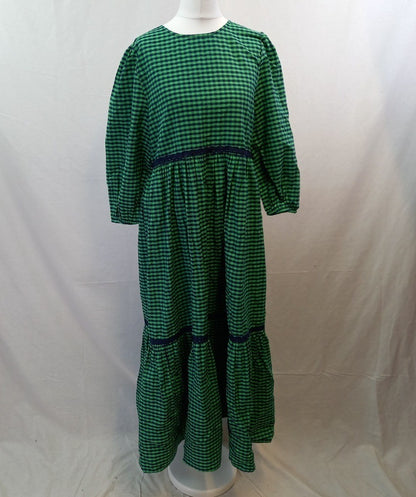 Anthropologie Green Check Dress UK 10 BNWT 100% Cotton