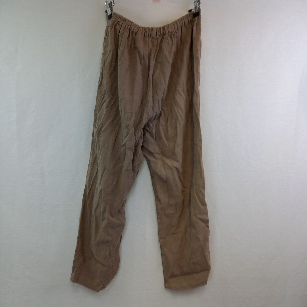 Sahara Linen Trousers Brown Womens UK M 100% Linen Excellent Condition