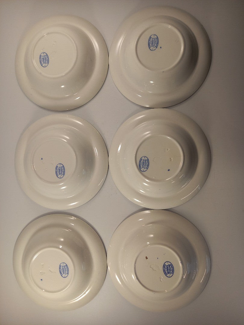 spode serving bowl with 6x dessert bowls copeland blue white