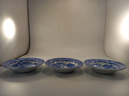 spode serving bowl with 6x dessert bowls copeland blue white