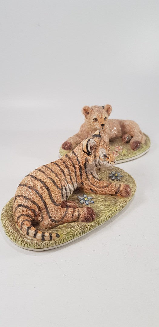 Miranda C Smith Tiger & Lion Cub Figurines Excellent Condition