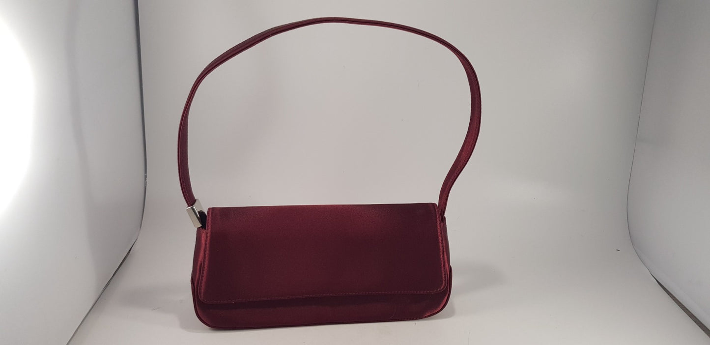 Liz Claiborne Claret Shoulder Bag Small Diamante Detail Excellent Condition