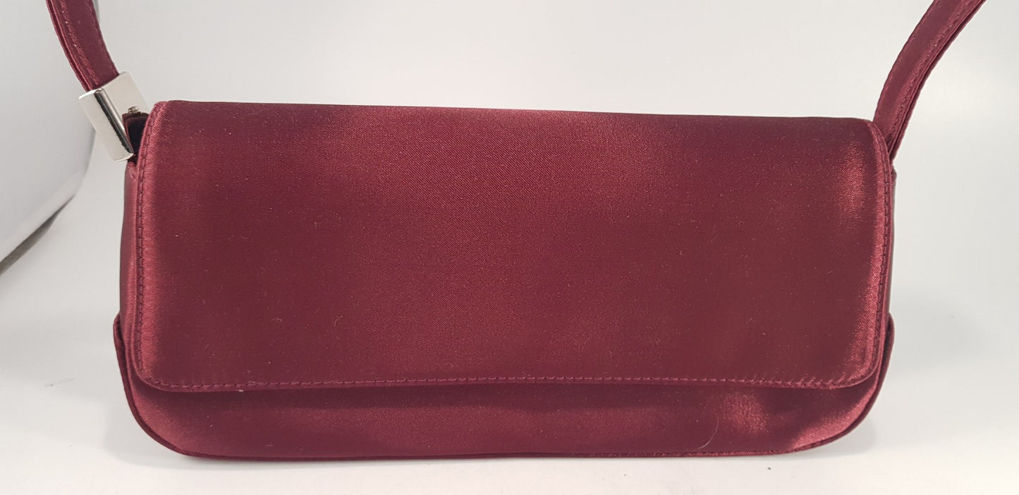 Liz Claiborne Claret Shoulder Bag Small Diamante Detail Excellent Condition