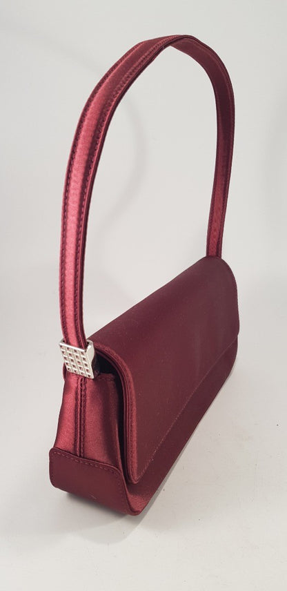 Liz Claiborne Claret Shoulder Bag Small Diamante Detail Excellent Condition