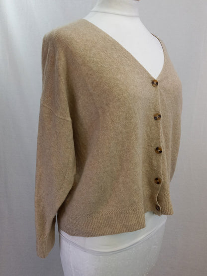 By Anthropologie Oatmeal V Neck Soft Oversized Cardigan - Size M