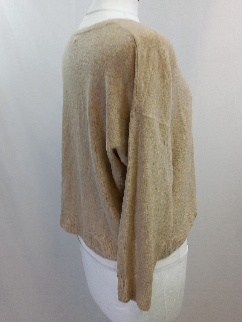 By Anthropologie Oatmeal V Neck Soft Oversized Cardigan - Size M