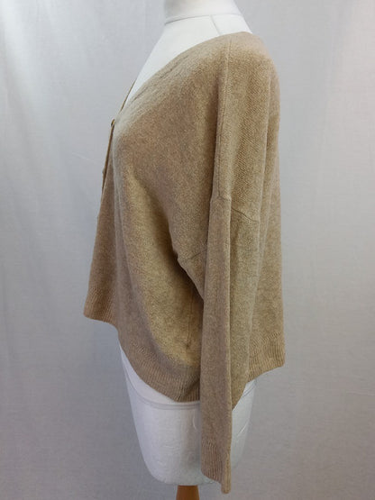 By Anthropologie Oatmeal V Neck Soft Oversized Cardigan - Size M