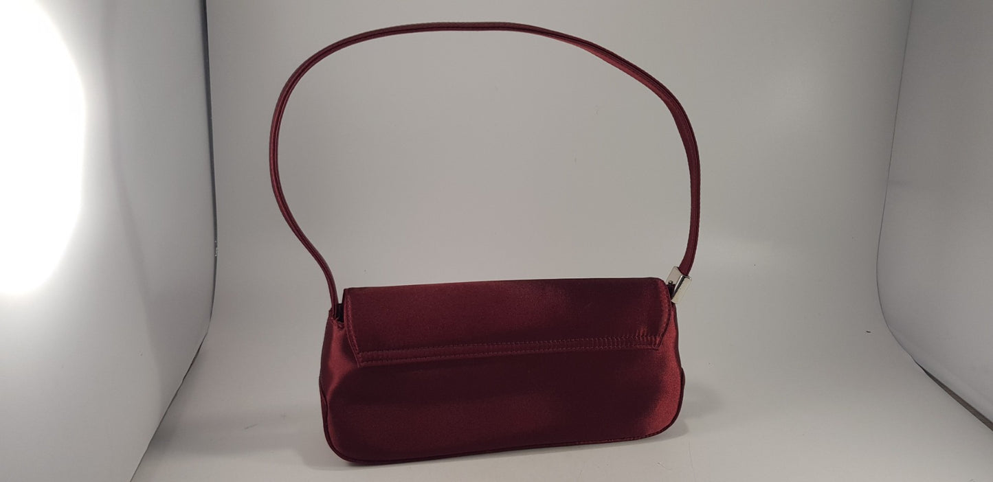 Liz Claiborne Claret Shoulder Bag Small Diamante Detail Excellent Condition