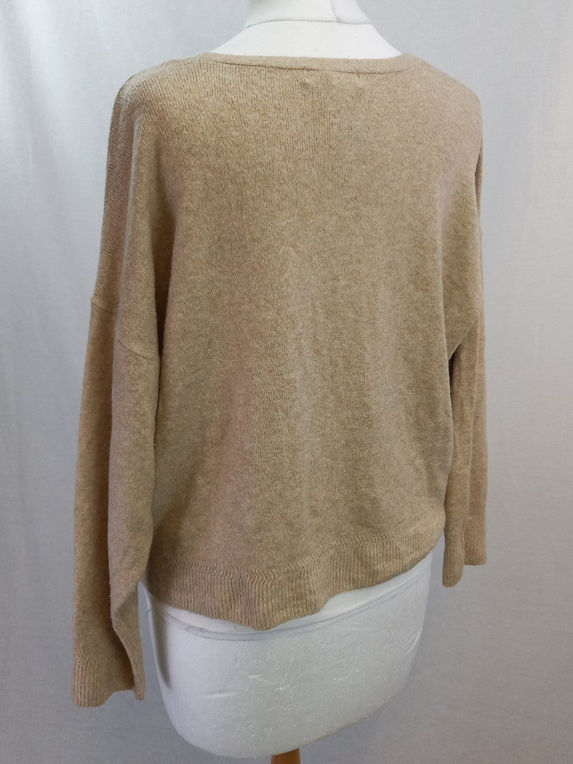 By Anthropologie Oatmeal V Neck Soft Oversized Cardigan - Size M