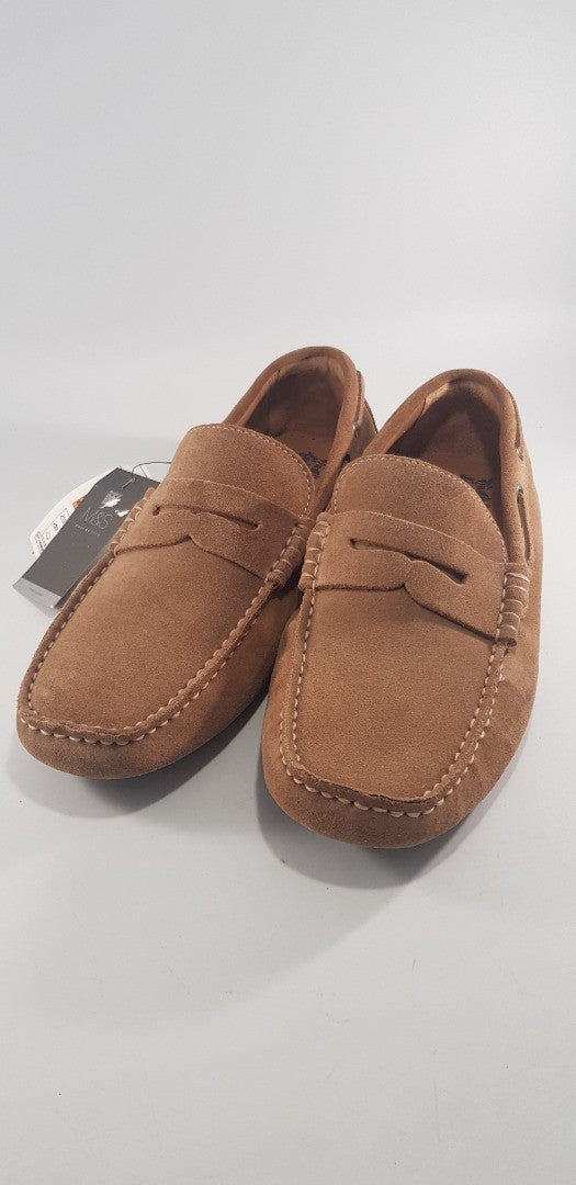 M&S Collection Suede Leather Loafers Tan Size 6 BNWT