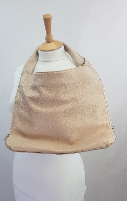 Lavorazione Artigiana Pale Pink Leather Handbag Made in Italy Medium Ex Con