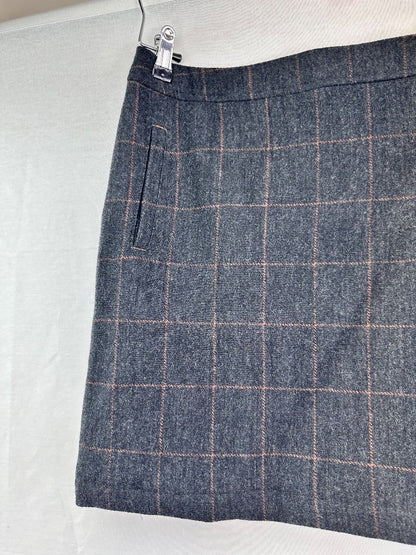 White Stuff Women's Roberta Check Skirt Grey Size 10 BNWT