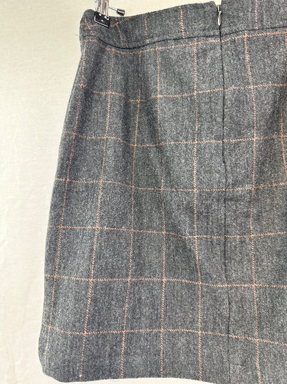 White Stuff Women's Roberta Check Skirt Grey Size 10 BNWT