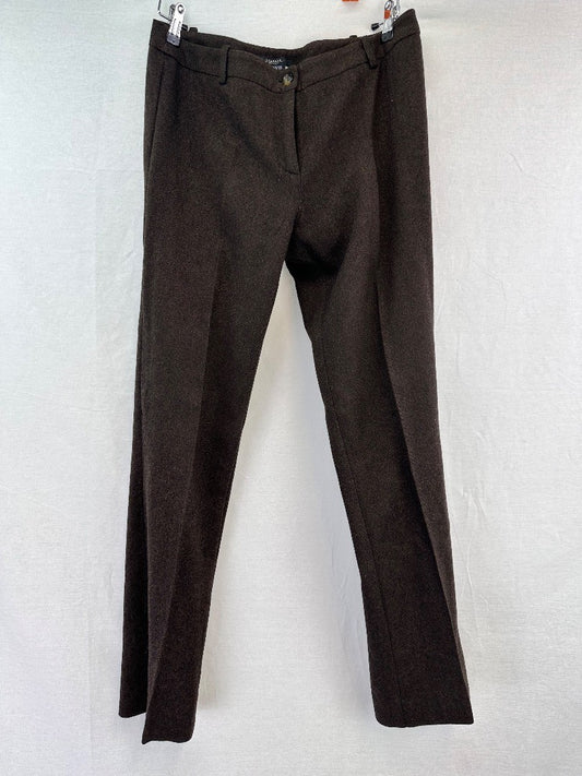 Weekend MaxMara Brown Wool Trousers Size 10 Excellent Condition