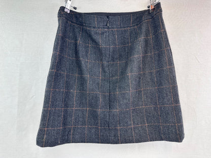 White Stuff Women's Roberta Check Skirt Grey Size 10 BNWT