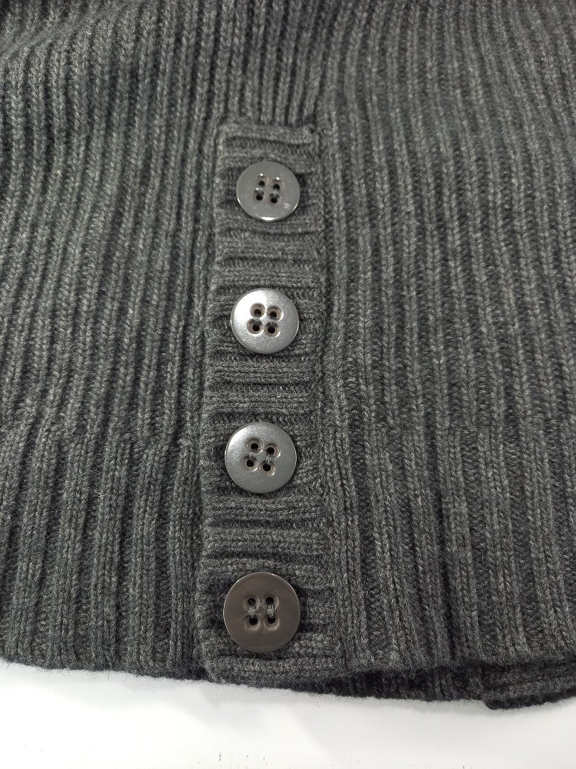 kew 159 wool sleeveless jumper tank top grey small high neck