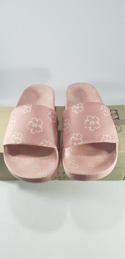 Ted Baker Dusky Pink Flowers Sliders Size 4 BNIB