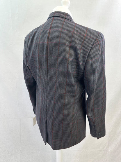 Penguin Navy Burgundy Check Blazer Wool Mix Size L BNWT