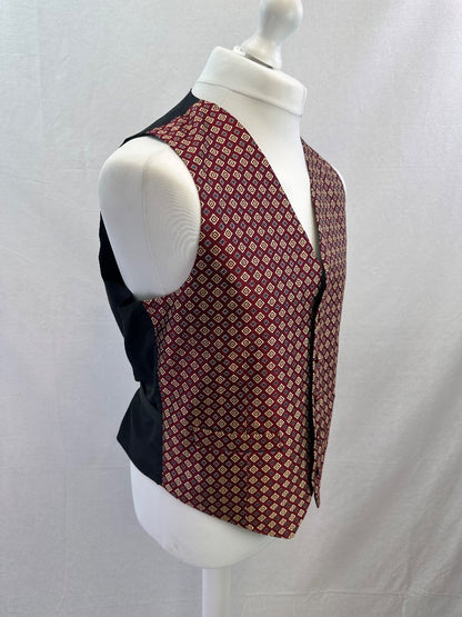 St Michaels Silk Red Gold Waistcoat Chest 41-43in Excellent Condition Vintage