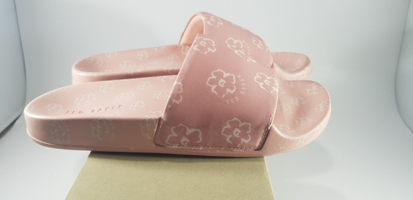 Ted Baker Dusky Pink Flowers Sliders Size 4 BNIB